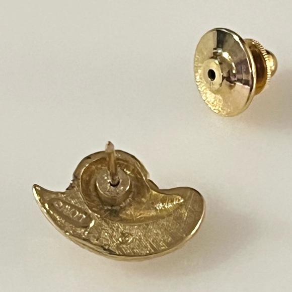 Avon Gold Tone Rhinestone Miniature Hat Pin Brooch Tie Tack - Picture 8 of 15